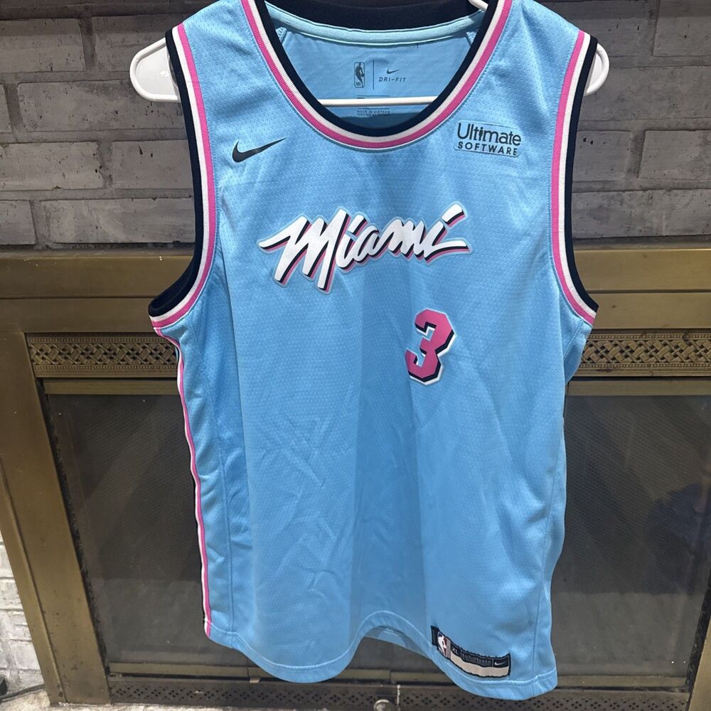 Light Blue City Collection Miami NBA Dwyane Wade Jersey Swingman XL